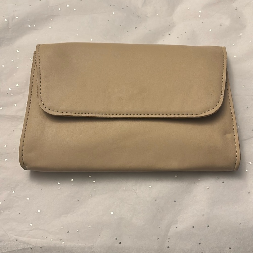 Beige Pleather Clutch by October